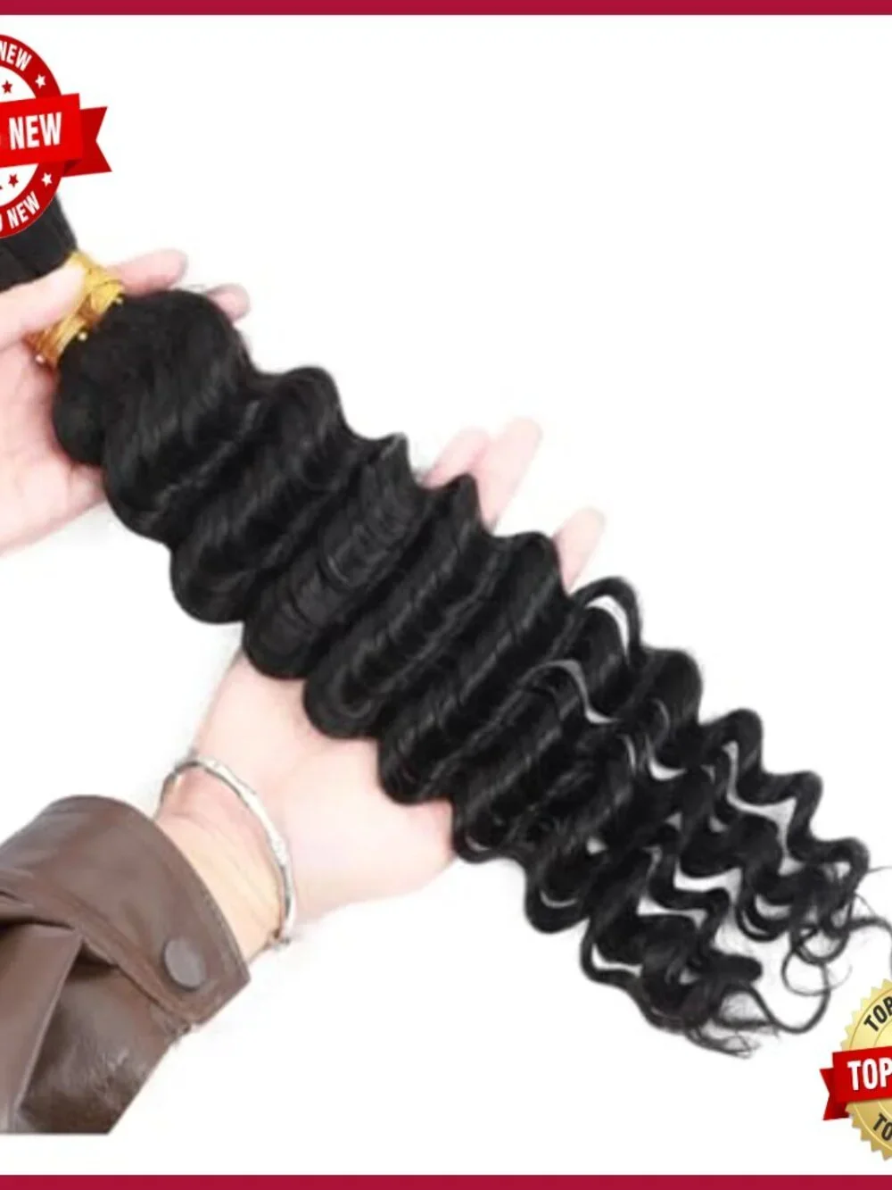 Deep Wave Human Hair Extensions 20 Inch 100g Bundle for Braiding